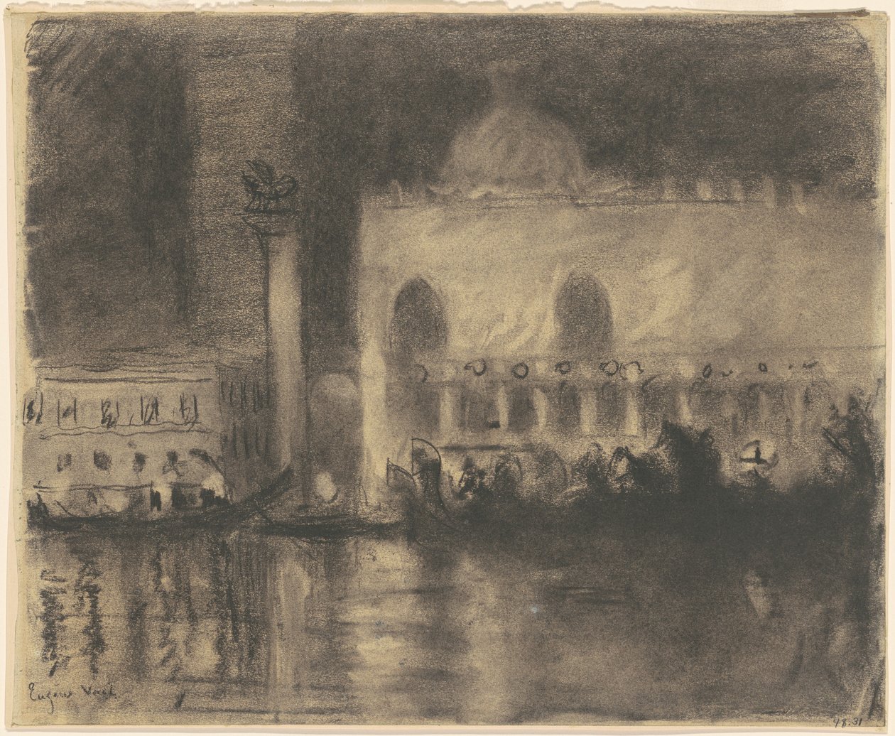 Erinnerung an Venedig: der Palazzo Ducale und die Piazzetta von Eugène Vail
