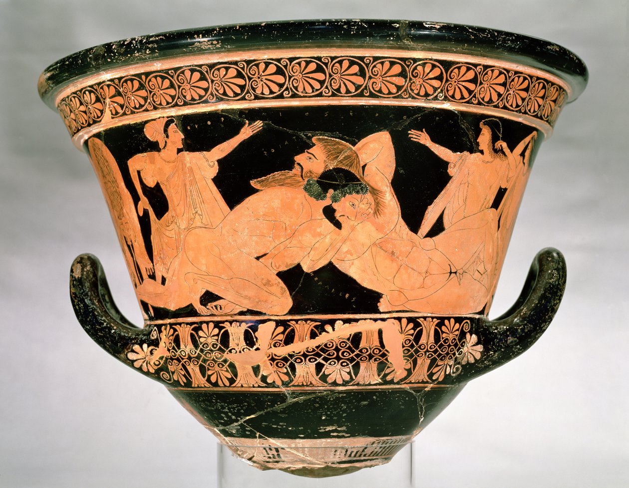 Attische rotfigurige Kalixkrater, die Herakles im Kampf mit Antaios zeigt, aus Cervetri, Italien, ca. 510 v. Chr. von Euphronios