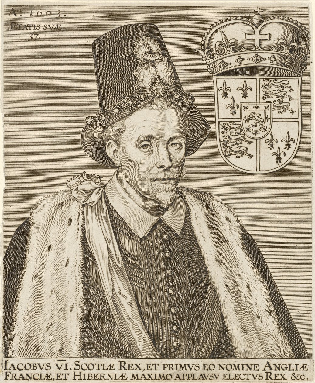 James VI. von Schottland und James I. von England, veröffentlicht 1603 von European School