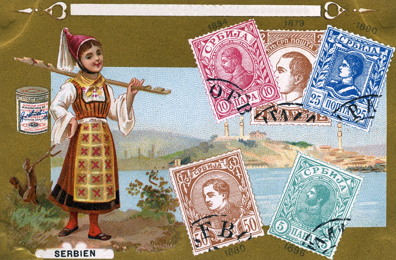 Serbische Briefmarken, 1897 von European School