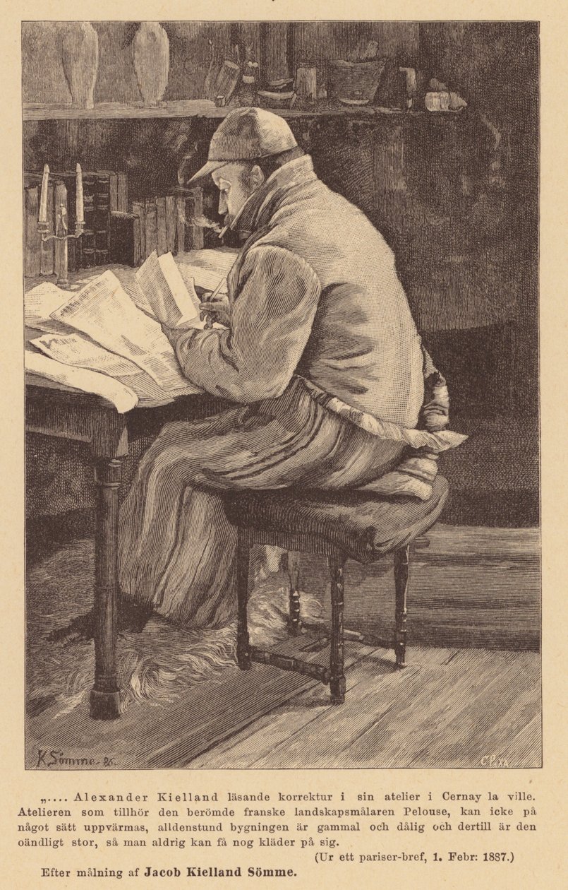 Alexander Kielland, norwegischer Autor (Gravur) von European School