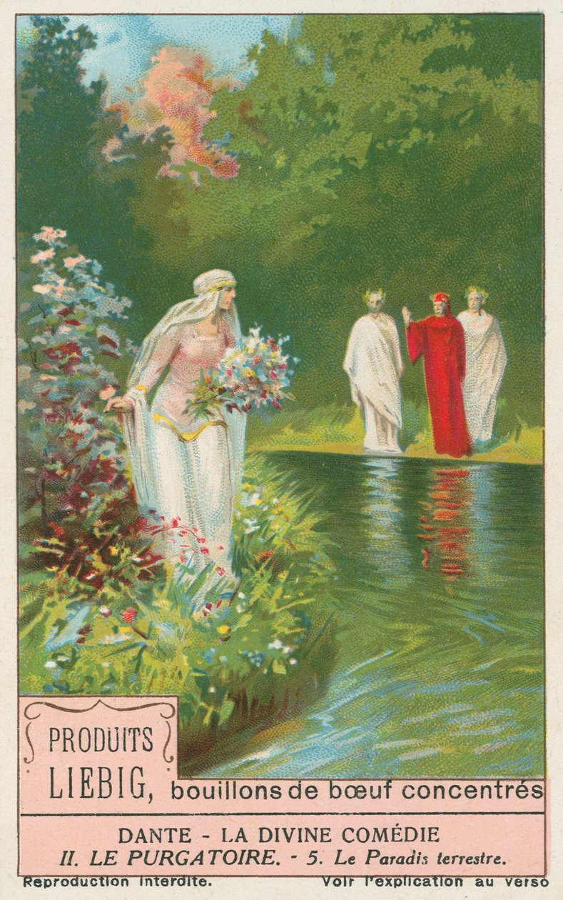 Dante, Die Göttliche Komödie, Liebig-Karte, frühes 20. Jahrhundert von European School