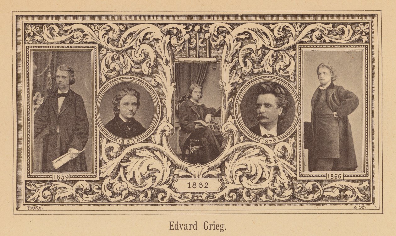 Edvard Grieg, norwegischer Komponist (Gravur) von European School