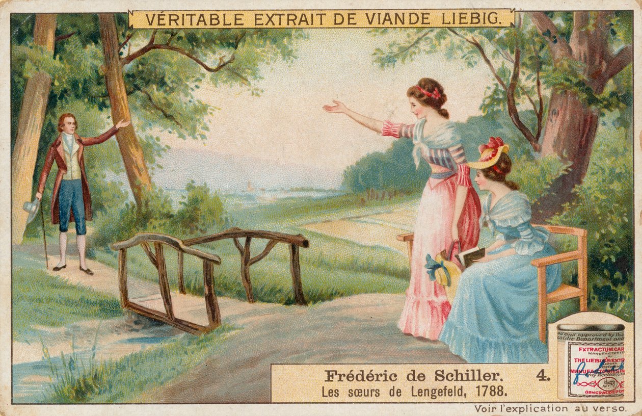 Friedrich Schiller, Liebig-Karte, frühes 20. Jahrhundert von European School