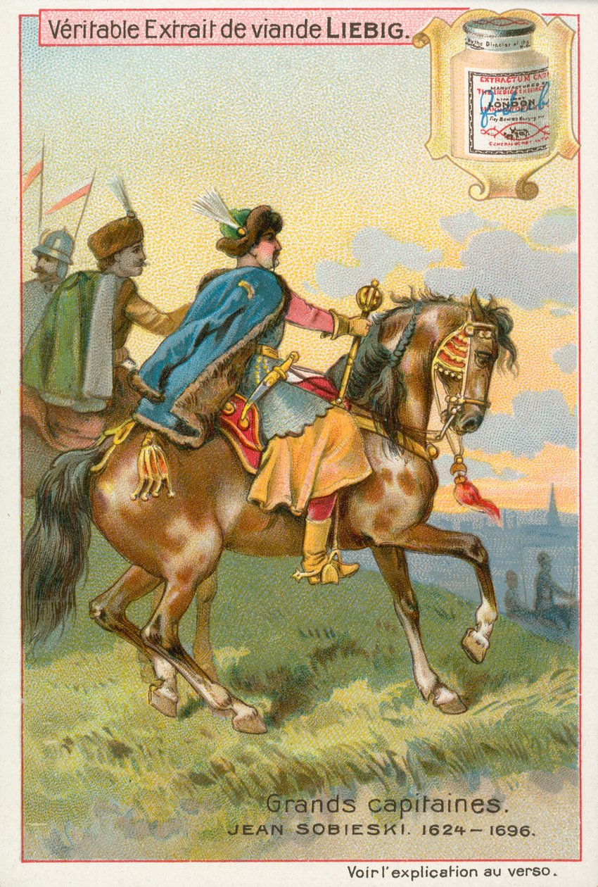 Jean Sobieski, Liebig-Karte, frühes 20. Jahrhundert von European School