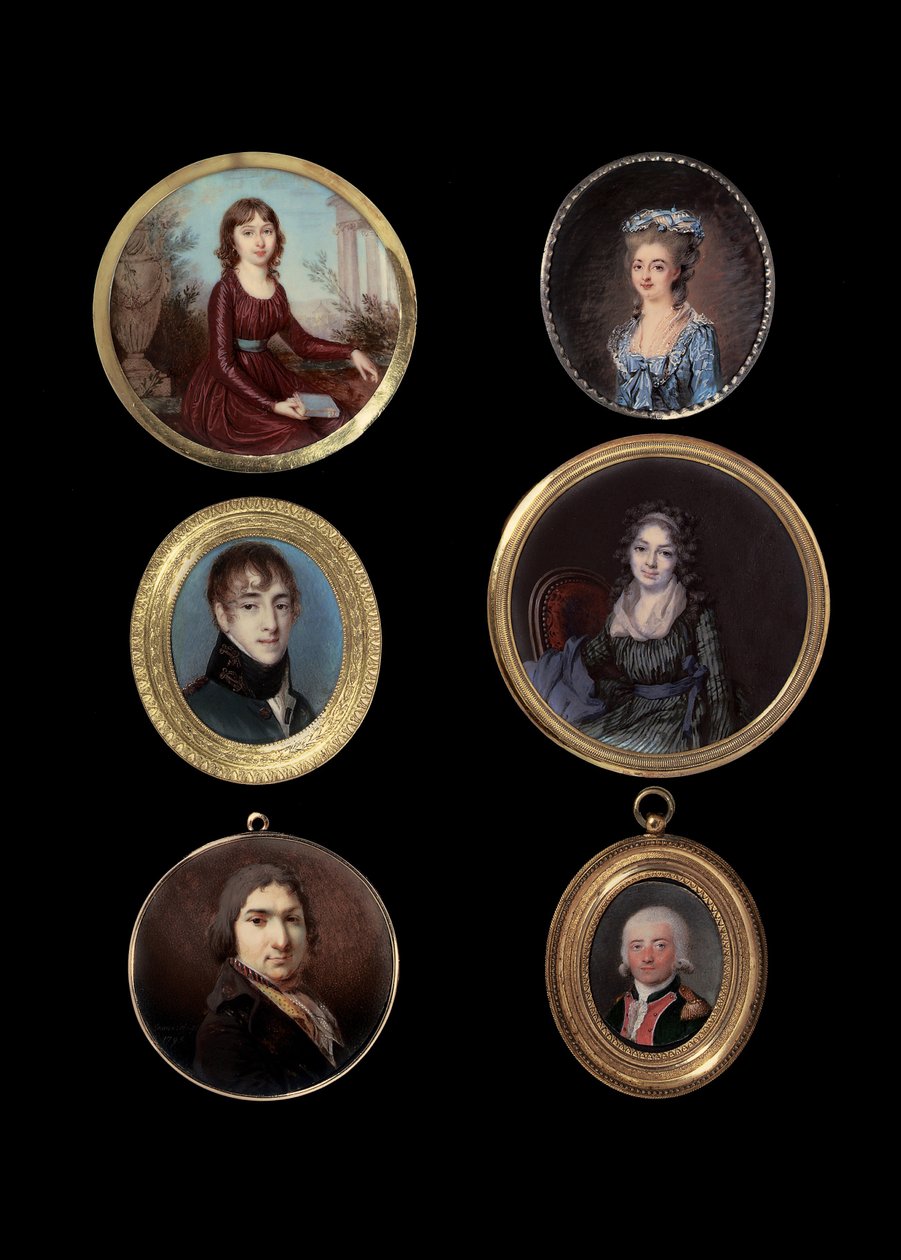 Sechs Miniaturen von verschiedenen Künstlern von European School