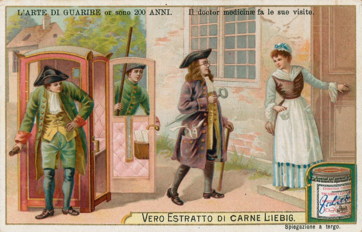 Die Kunst des Heilens, Liebig-Karte, frühes 20. Jahrhundert von European School