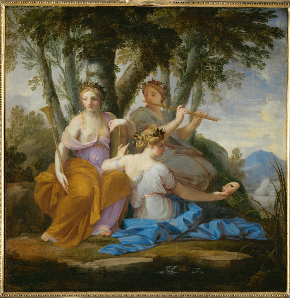 Die Musen Clio, Euterpe und Thalia von Eustache (studio of) Le Sueur