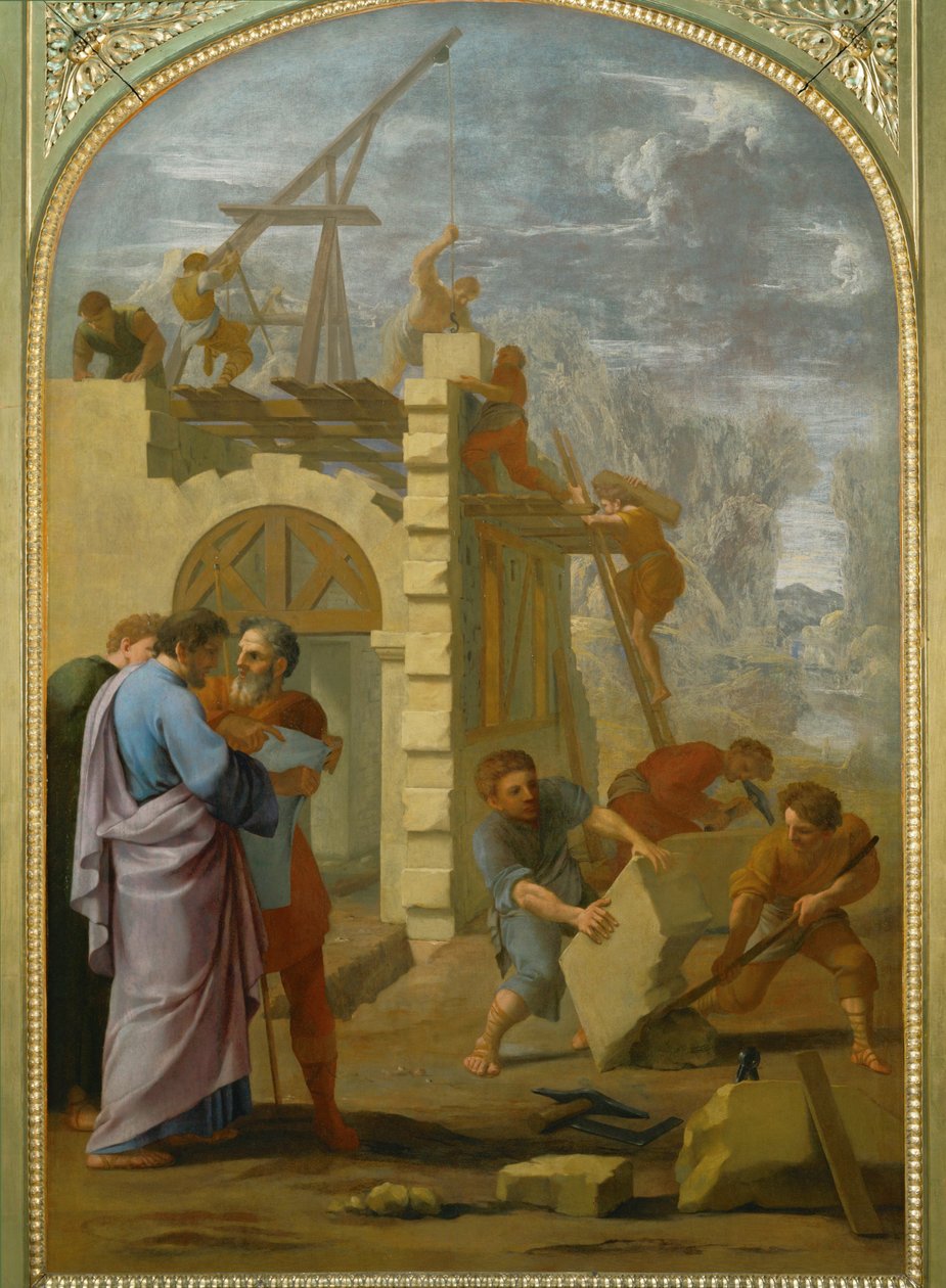Der heilige Bruno befiehlt den Bau des Klosters von Eustache (studio of) Le Sueur