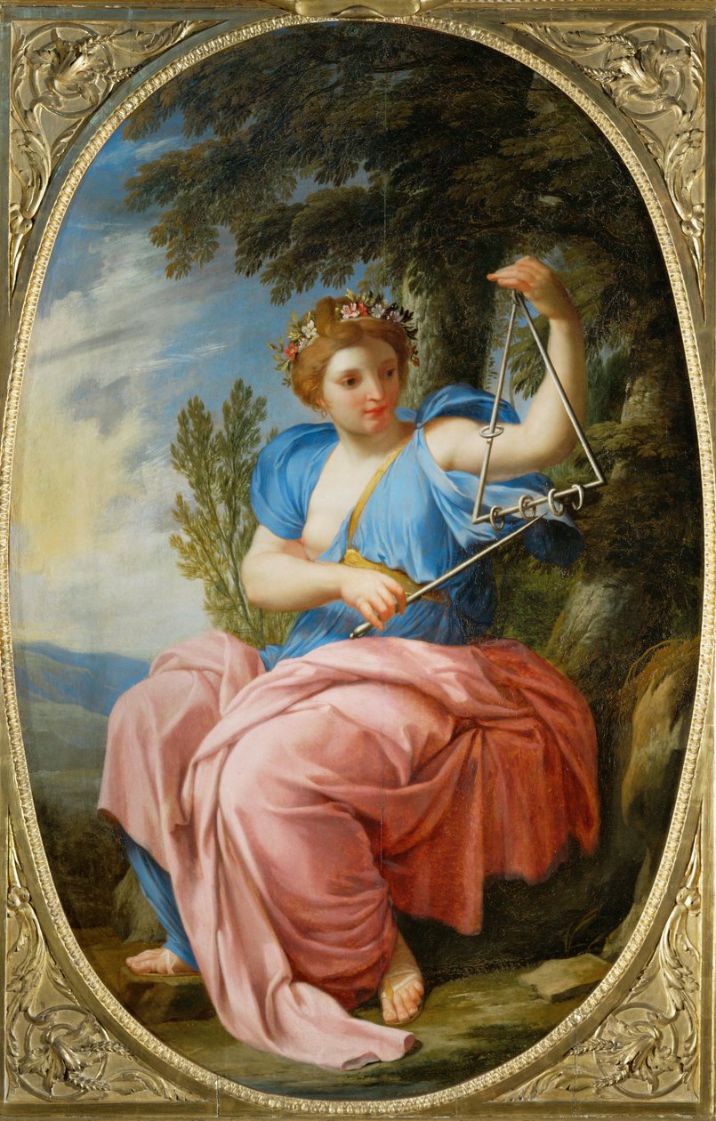 Die Muse Terpsichore, aus der Chambre des Muses, Louvre, Paris von Eustache (studio of) Le Sueur