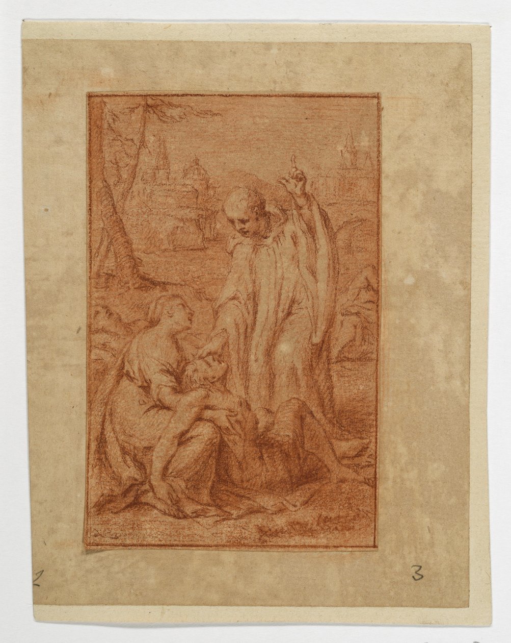 Ein Heiliger heilt einen Kranken oder erweckt einen Toten (?) von Eustache Le Sueur