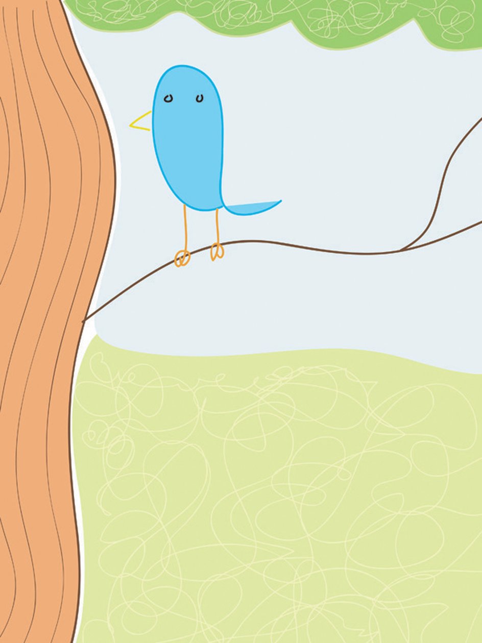 Blauer Vogel auf dünnem Ast von Evan Sklar