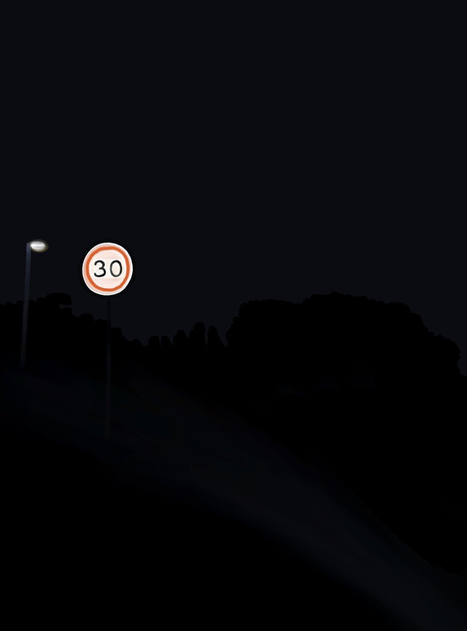 Fahrt auf der Straße bei Nacht #1 Brooklyn von Evan Sklar