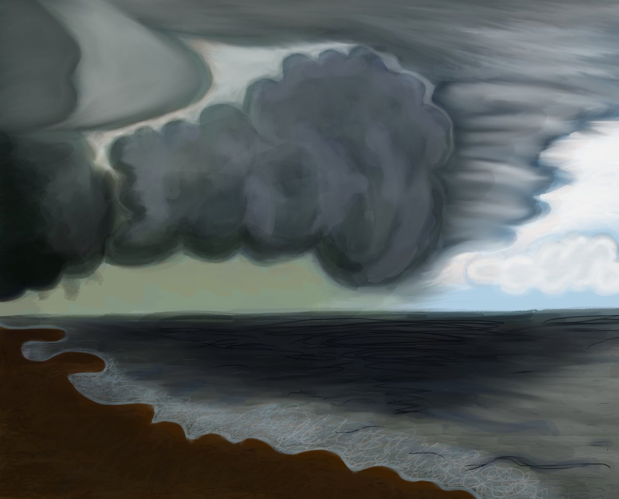 Große Wolke über dem Ozean, 2016 von Evan Sklar