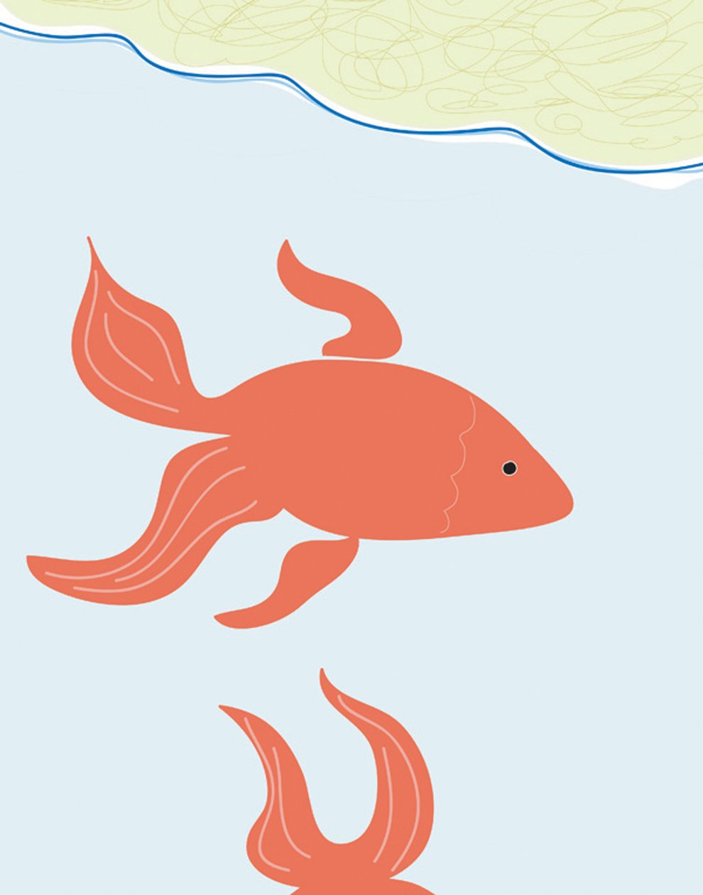 Zwei Goldfische in der Schüssel, 2015 von Evan Sklar