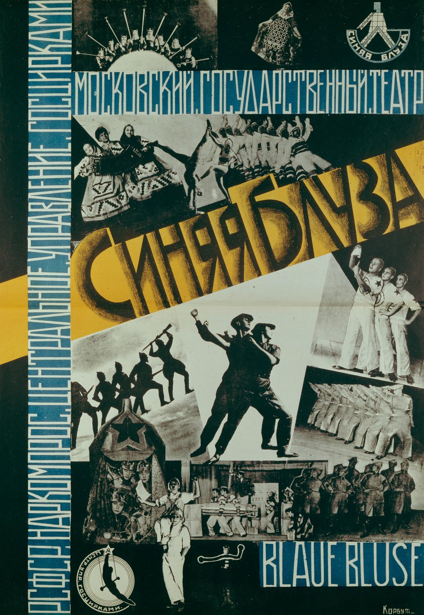 Plakat für das Theater Blaue Bluse, 1926 von Evgenia Korbut