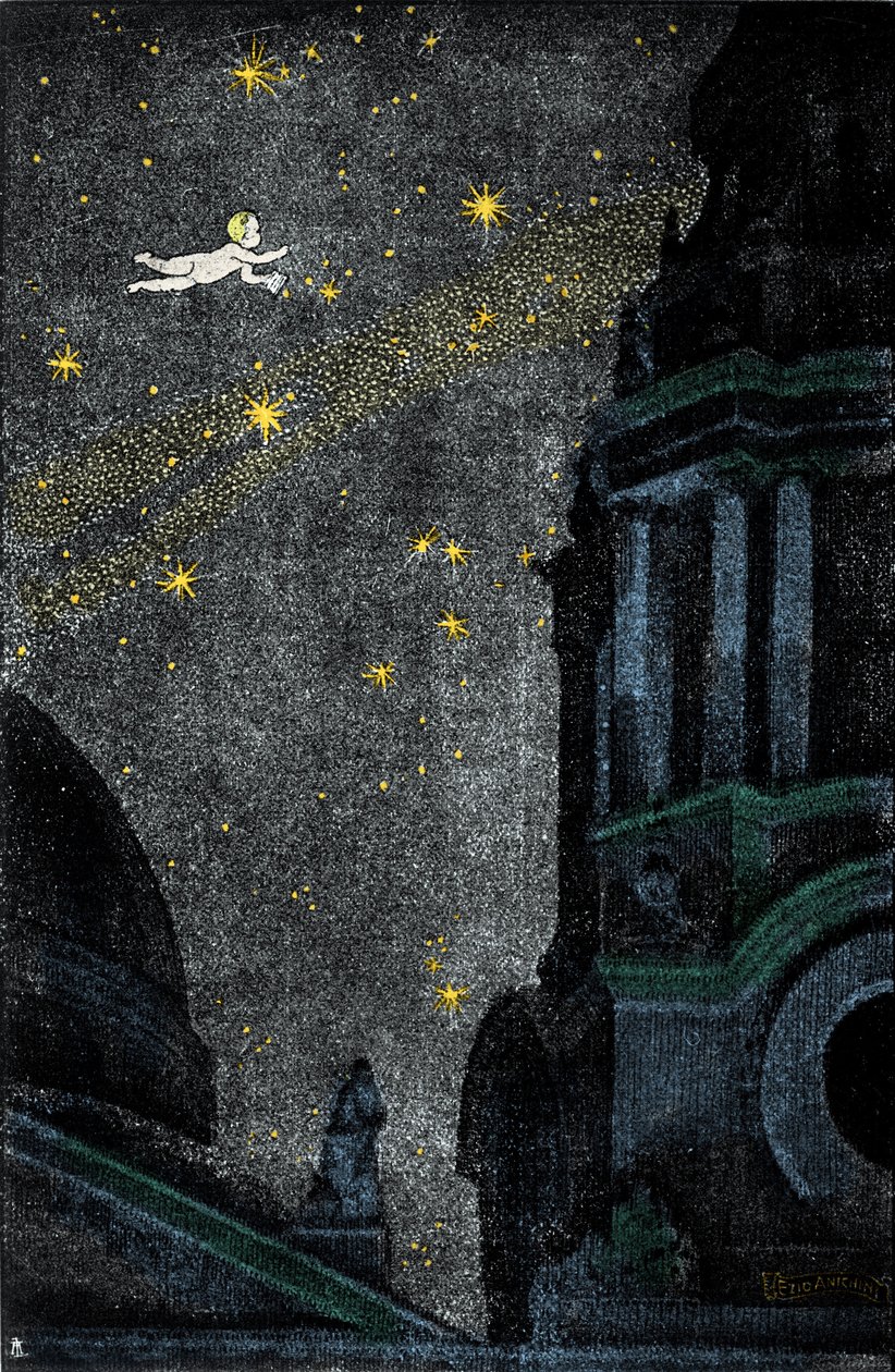 Illustration für den Roman „Peter Pan“ von Sir James Matthew Barrie von Ezio Anichini