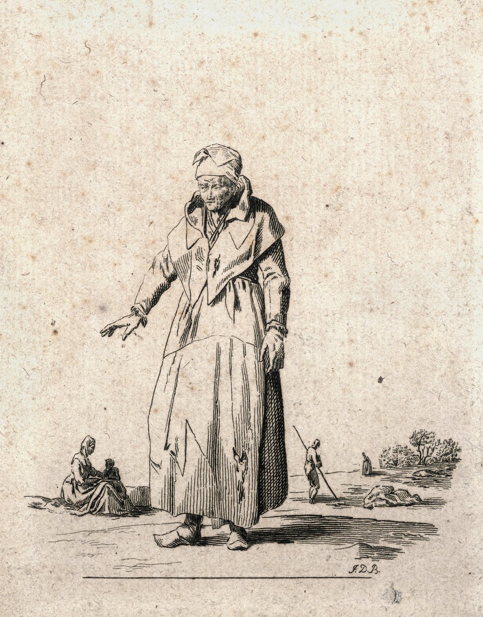 Bäuerin (Gravur) von F.D.B. Monogrammist