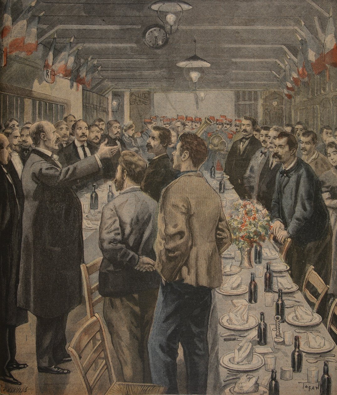 Mahlzeiten für die Arbeiter der Weltausstellung, 1900, Illustration aus 