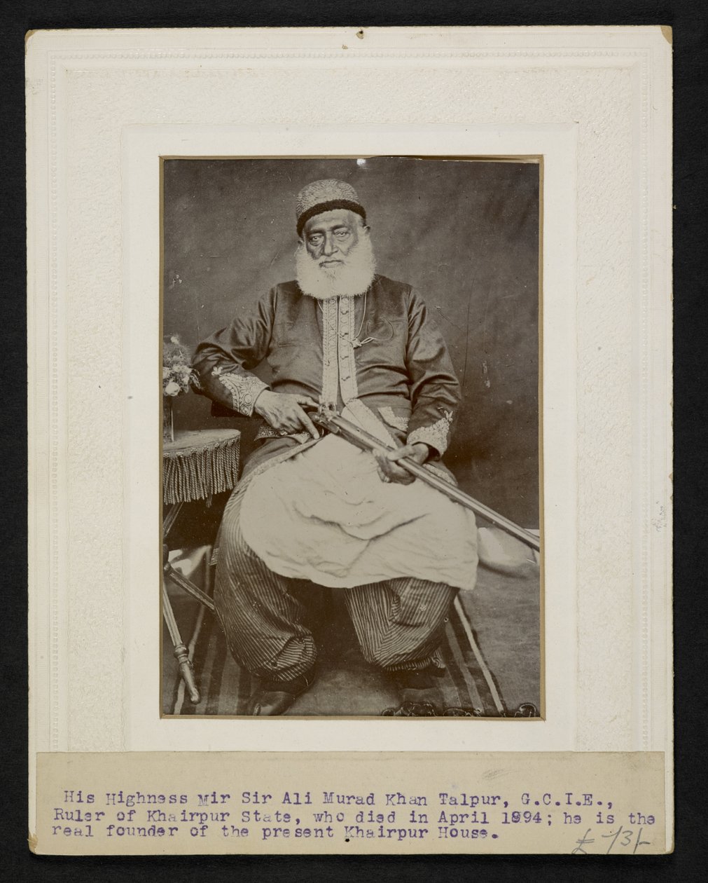 Sir Mir Ali Murad Khan Taipur III, Herrscher des Khaipur-Staates von F.L. Wadhumal