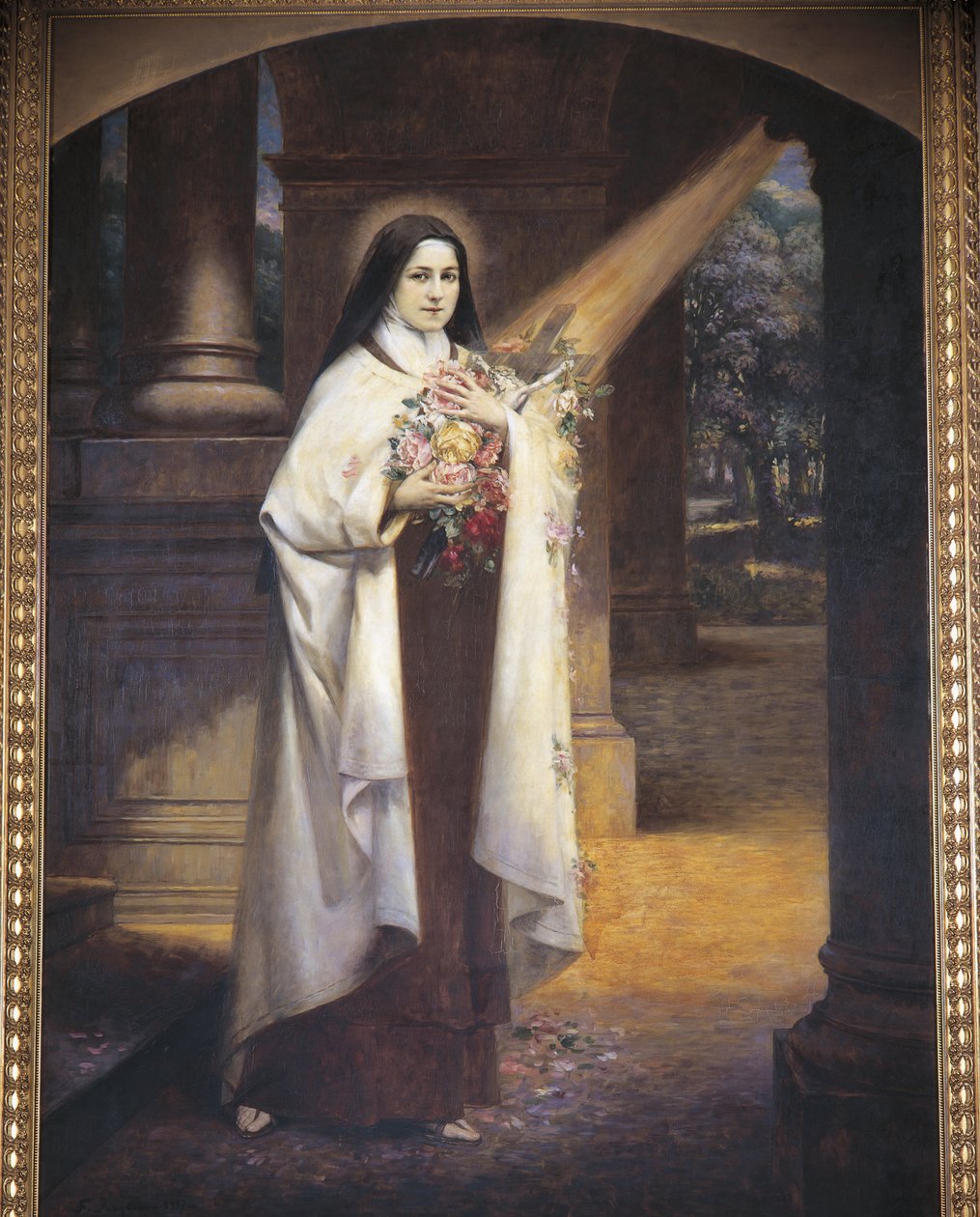 St. Therese von Lisieux, 20. Jahrhundert (Wandmalerei) von F. Roytelet