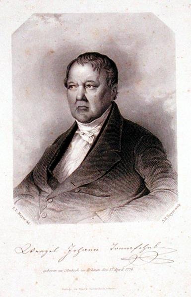 Porträt von Wenzel Johann Tomaschek (1774-1850), graviert von Albert Henry Payne (1812-1902) von F. T. (after) Mayer
