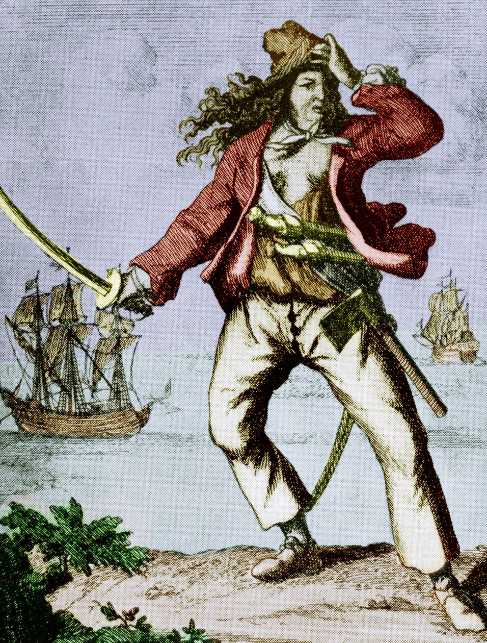 Mary Read (1690-1720) englische Piratin (Gravur) von F. Wentworth
