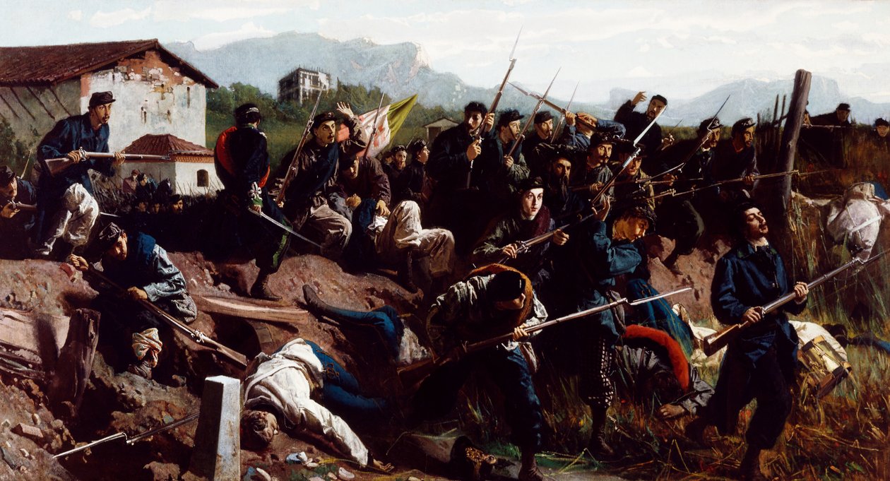 Die Schlacht von Varese, ca. 1862 von Federico Faruffini