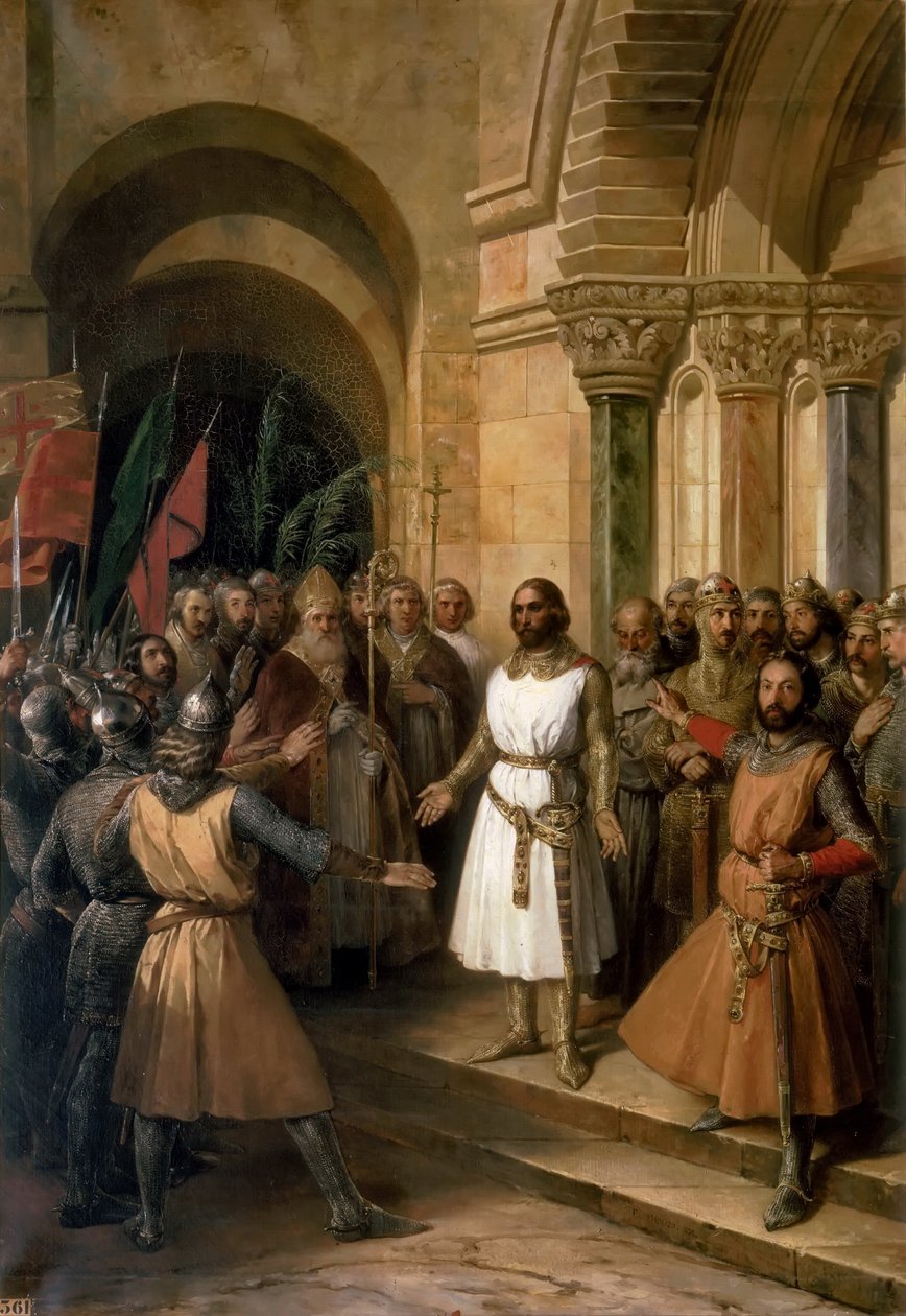 Die Wahl von Gottfried von Bouillon zum König von Jerusalem am 23. Juli 1099 von Federico de Madrazo y Kuntz