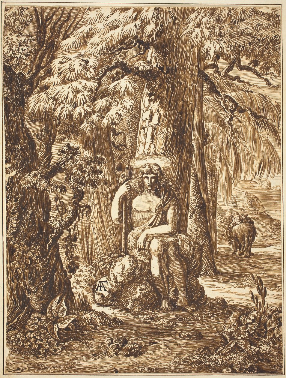 Heiliger Johannes der Täufer in der Wildnis von Felice Albites