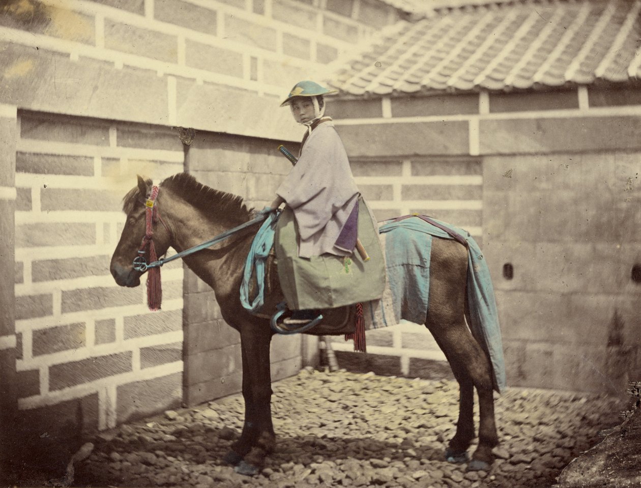 [Ein japanischer berittener Offizier] von Felice Beato
