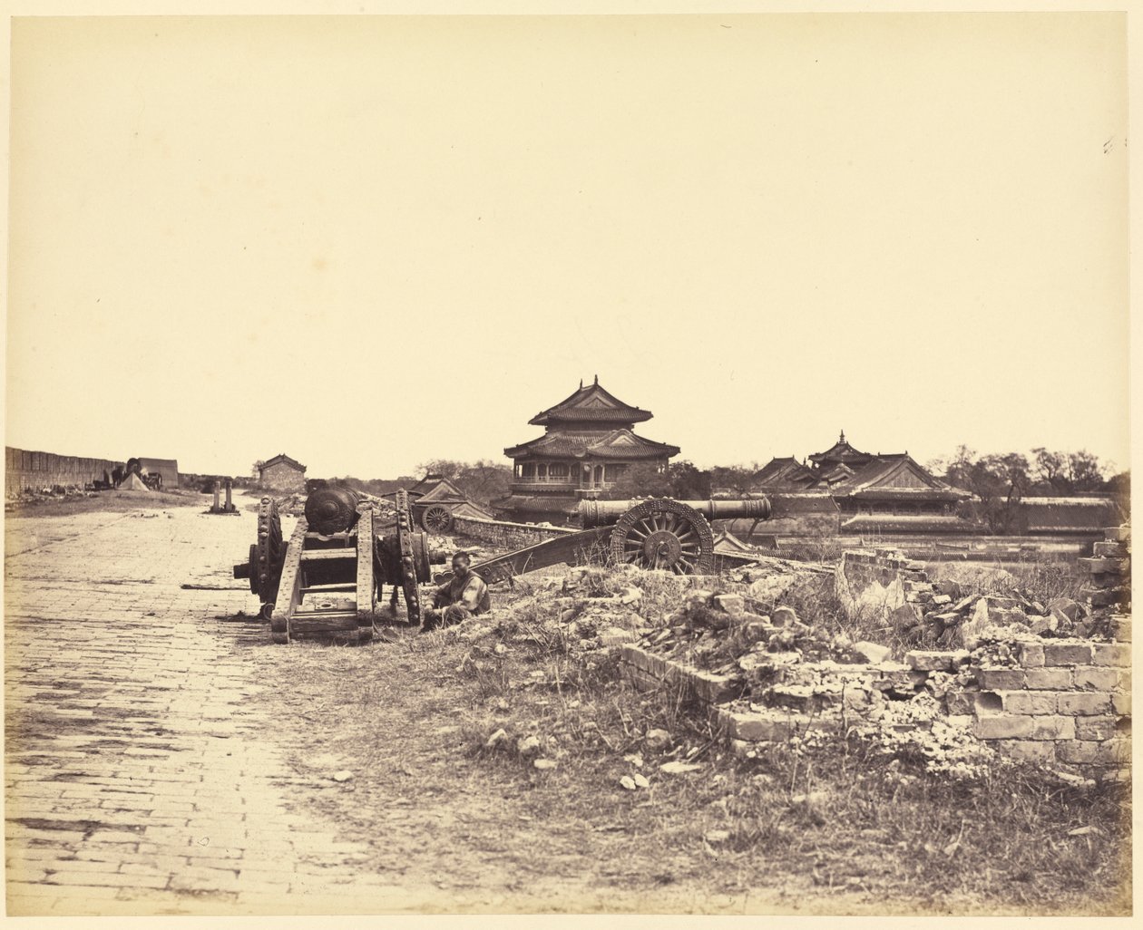 Oberseite der Mauer von Peking von Felice Beato