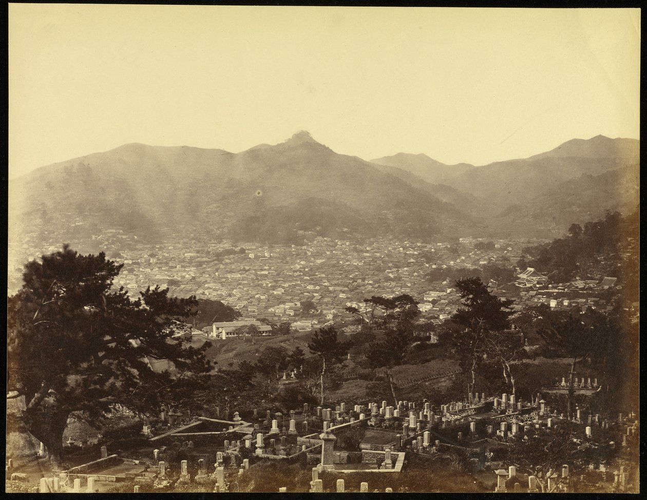Blick auf Nagasaki vom Batteriehügel von Felice Beato