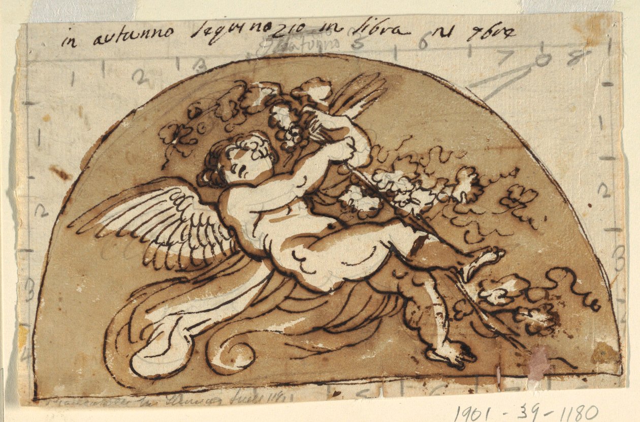 Herbst, Lunette für die Decke der Sala Ottagonale, Palazzo Milzetti, Faenza von Felice Giani