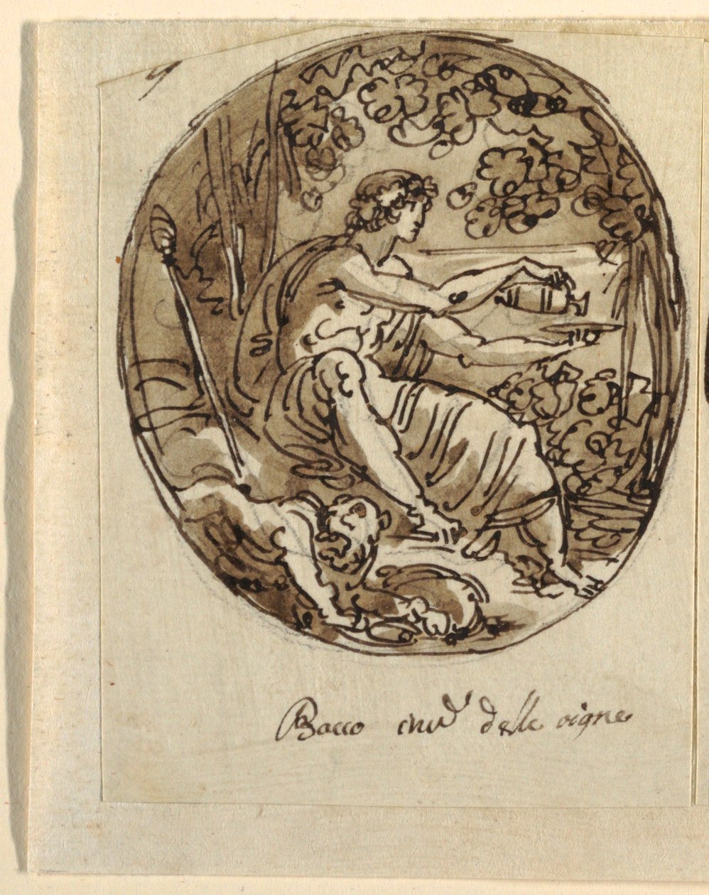 Bacchus, Entwurf für Gewölbedecke, Sala dei Legislatori, Palazzo Conti-Sinibaldi, Faenza von Felice Giani