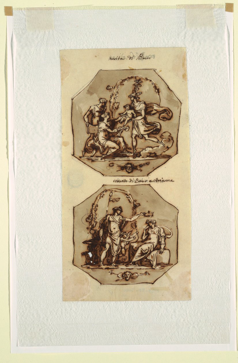 Geburt des Bacchus; Bankett von Bacchus und Ariadne von Felice Giani