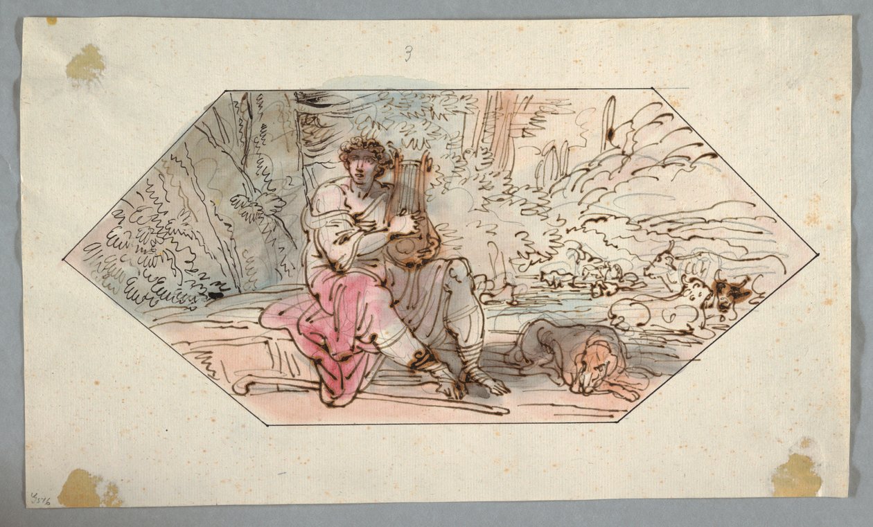 Apollo bewacht die Herden [oder Schafe] des Königs Admetus, 1780–1800 von Felice Giani