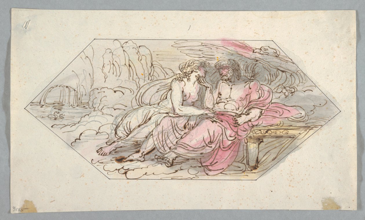 Jupiter tröstet eine flehende Göttin, wahrscheinlich Venus, 1796–98 von Felice Giani