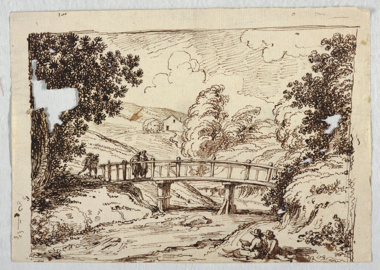 Landschaft mit Brücke, spätes 18.–frühes 19. Jahrhundert von Felice Giani