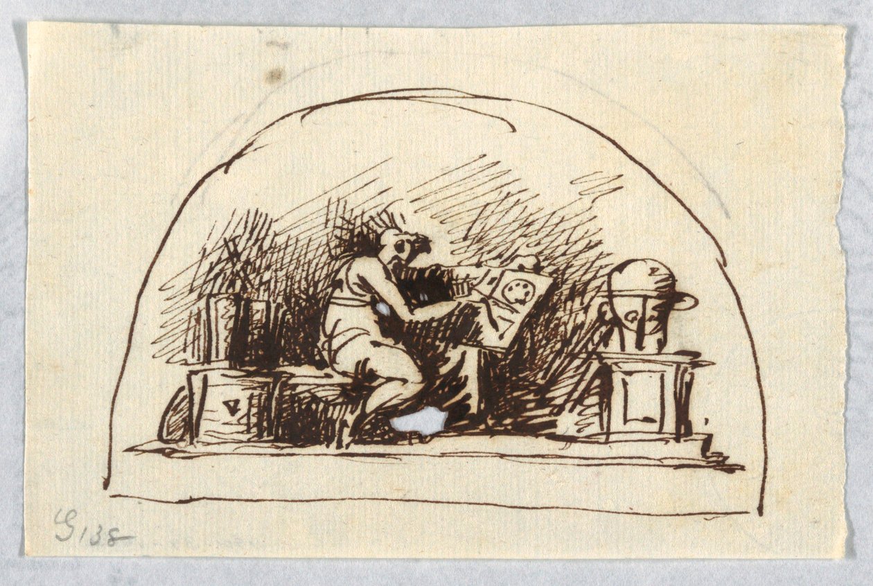 Lunette mit Kunst und Wissenschaften von Felice Giani