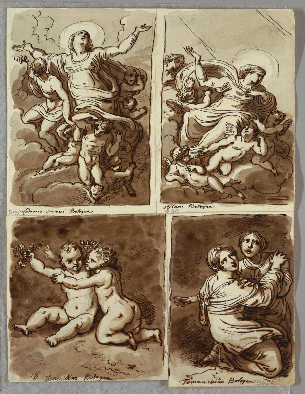 Lunette mit St. Peter und St. Paul mit St. Matthäus und dem Propheten Jesaja, Studie nach Sebastiano del Piombo von Felice Giani
