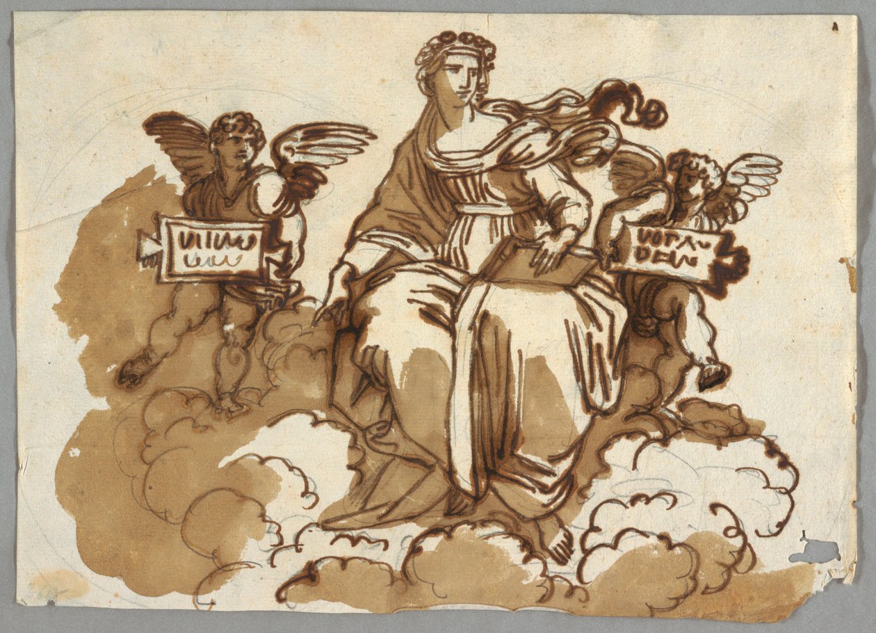 Theologie, nach Raphael Sansio, Stanza della Segnatura, Vatikan von Felice Giani