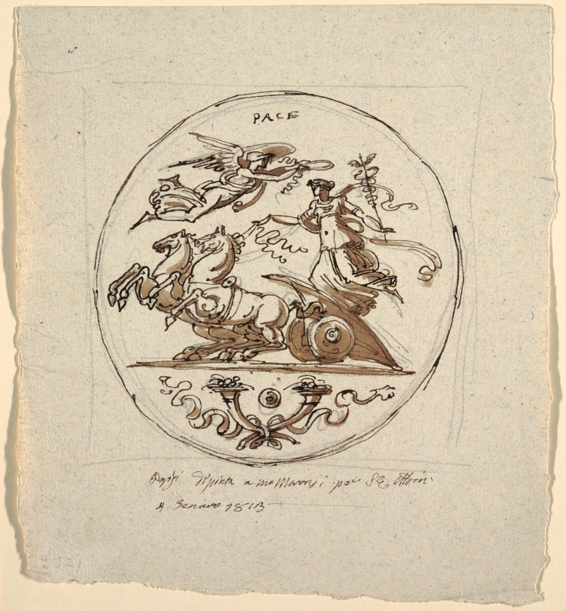 Triumph des Friedens, Rundel, für die Aldini-Villa in Montmorency von Felice Giani