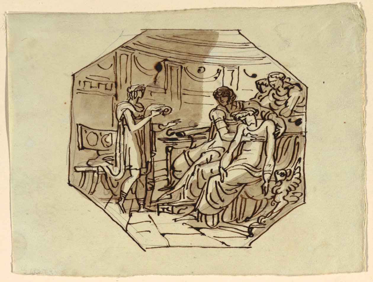 Vergil liest die Eloge auf Marcellus an Lucretia und Augustus, Palazzo Cavina, Faenza von Felice Giani