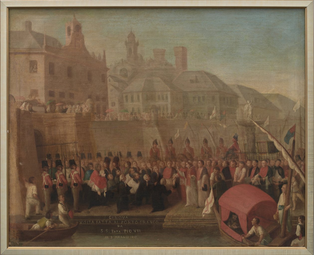 Genua. Besuch des Freihafens durch Papst Pius VII am 5. Mai 1815 von Felice Guascone