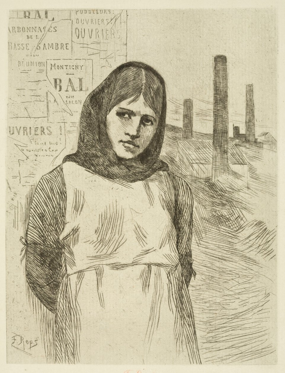 Der Streik (Die Köhlerin) von Félicien Rops