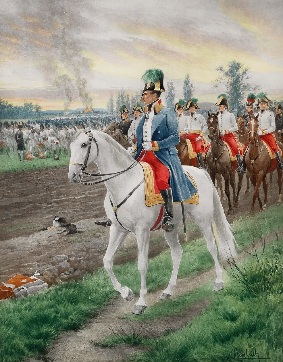 Erzherzog Karl von Österreich, Herzog von Teschen, mit seinem Stab von Felicien baron de Myrbach Rheinfeld