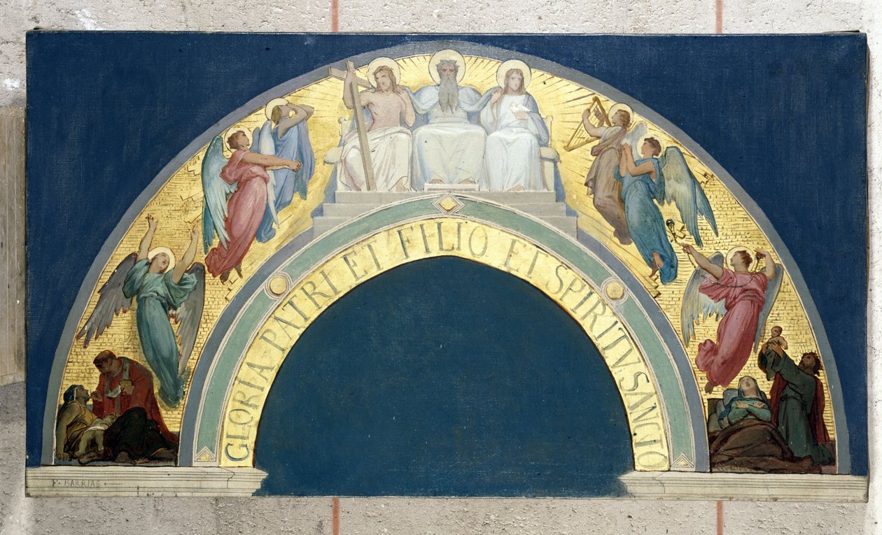 Skizze für die Eglise de la Trinité: Verherrlichung der Trinität, ca. 1864 von Felix Joseph Barrias
