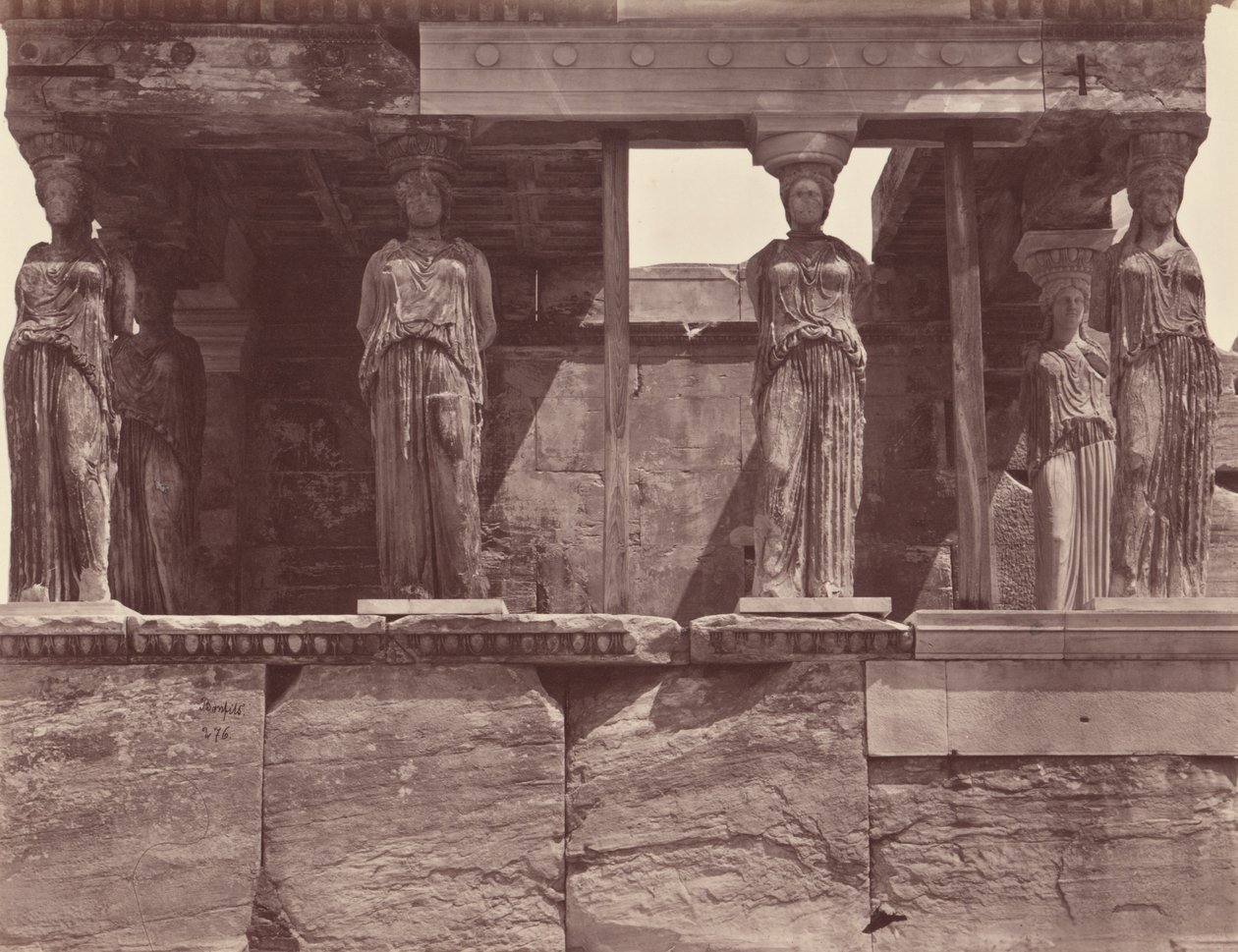 Karyatiden des Erechtheion-Tempels - Athen von Félix Bonfils