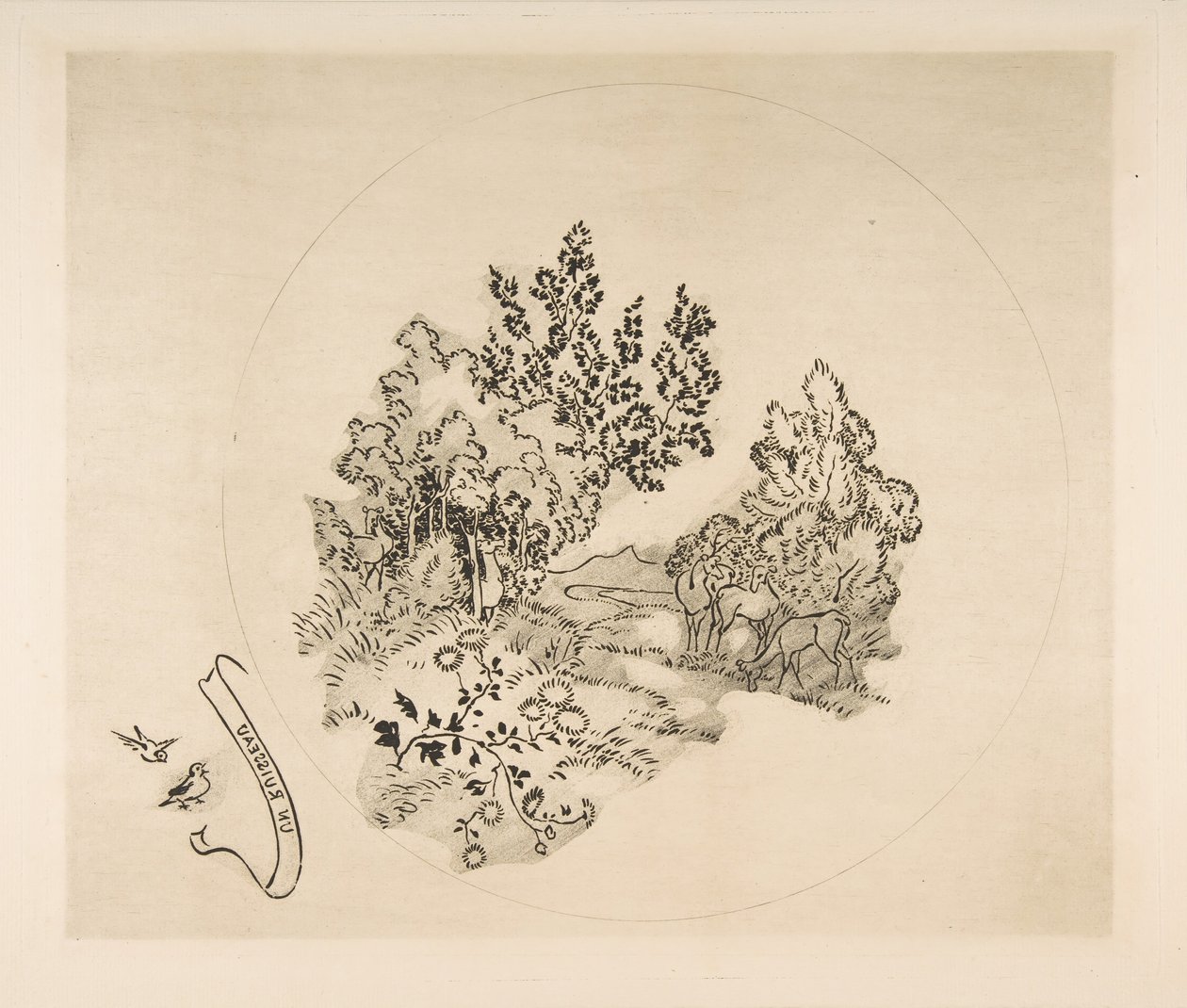 Dekoration für einen Teller: Ein Bach, 1870 von Felix Bracquemond